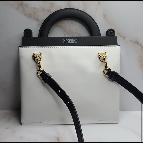 Moschino top handle mini shopper crossbody bag, belt bag or tote white. NEW! - Picture 3 of 8